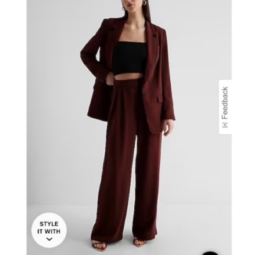 Express Stylist Super High Waisted Pleated Wide Leg Pant 12 NWT